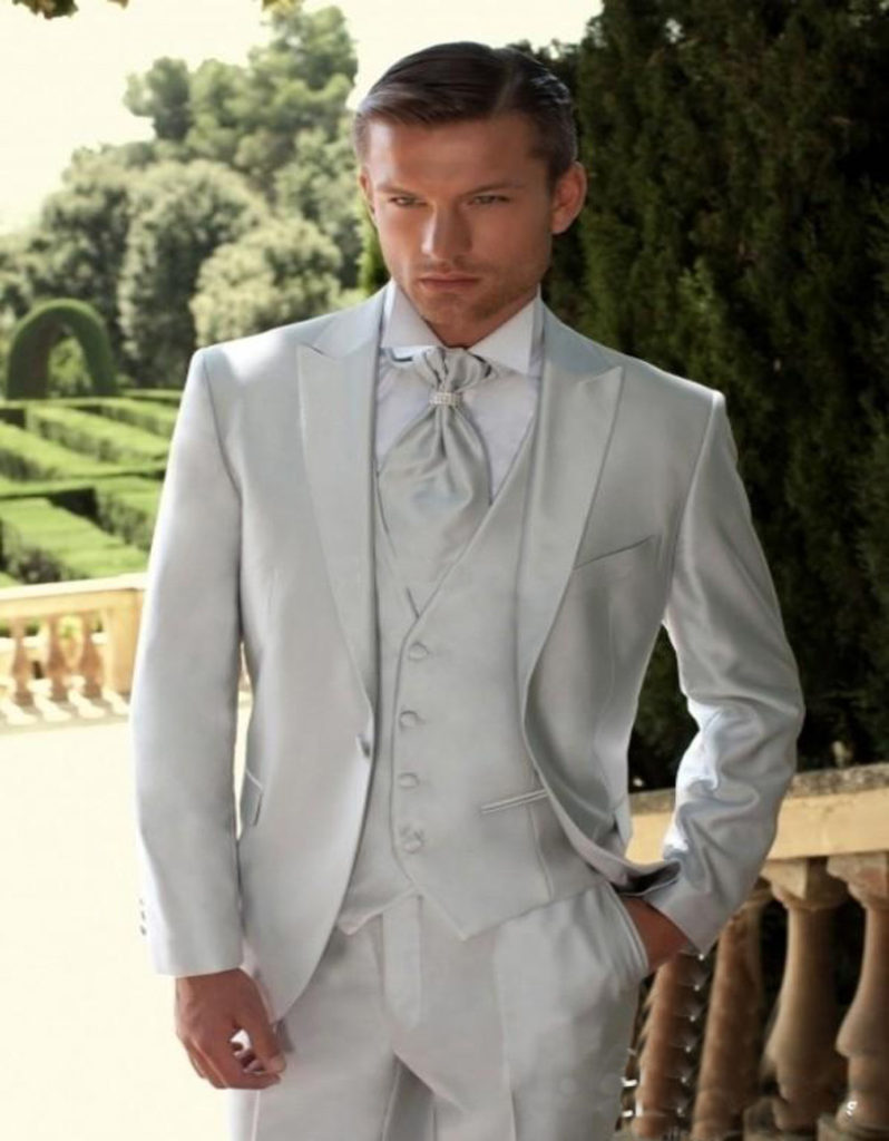 Light Gray Slim Fit Wedding Suit