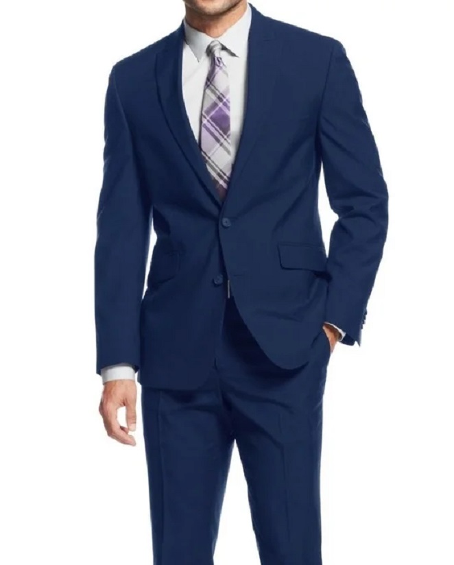 mens single breasted royal blue suit