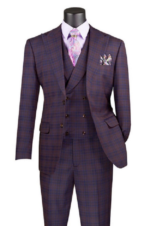 Mens purple 3 piece suit
