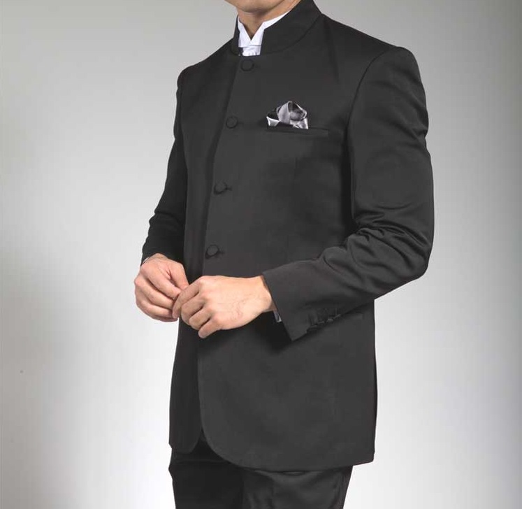 man wearing a black color nehru suit from ContempoSuits.com