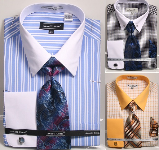 mens fashion dress shirts with matching ties