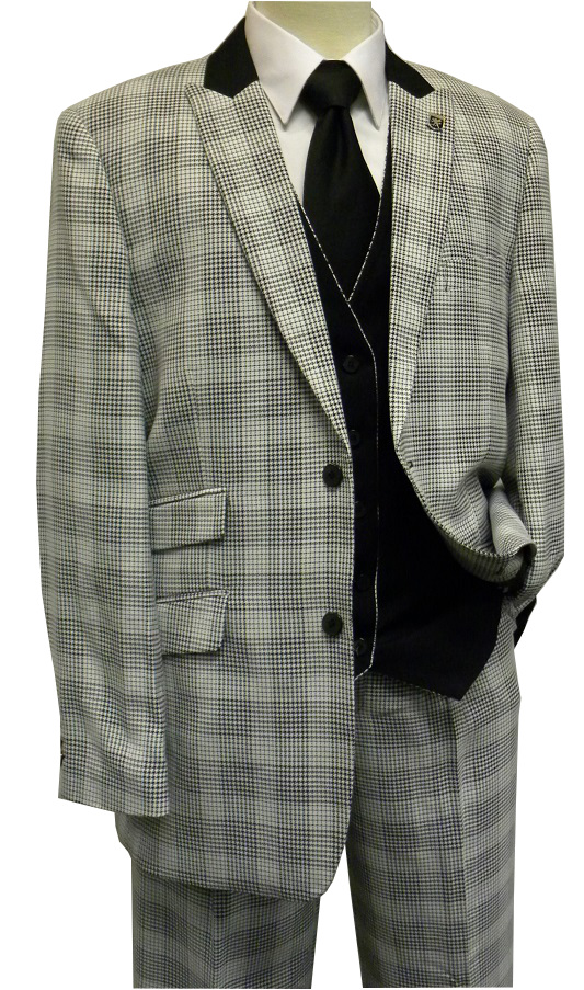 Example of the black and white suit